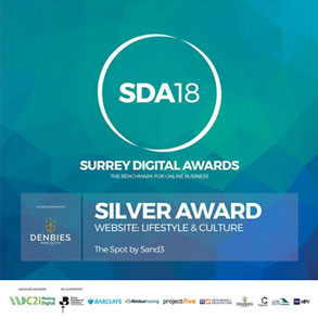 Surrey Digital Awards 2018, Silver medal award winner of best website in lifestyle and culture.